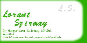 lorant szirmay business card