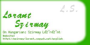 lorant szirmay business card